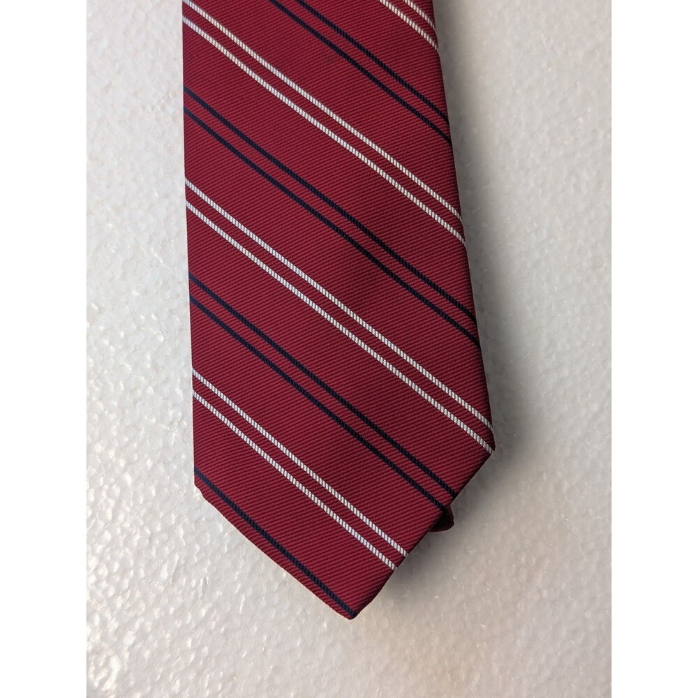 The Sovereign Necktie Red Stripe Pattern Men's Tie Tailored By Barry Workwear